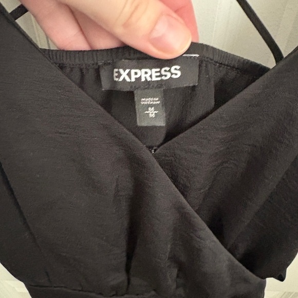 Express Black Strappy Splice Top - Picture 4 of 6